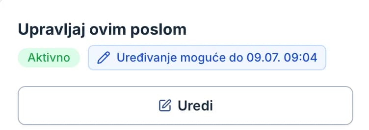The Manage This Job panel with the Edit action